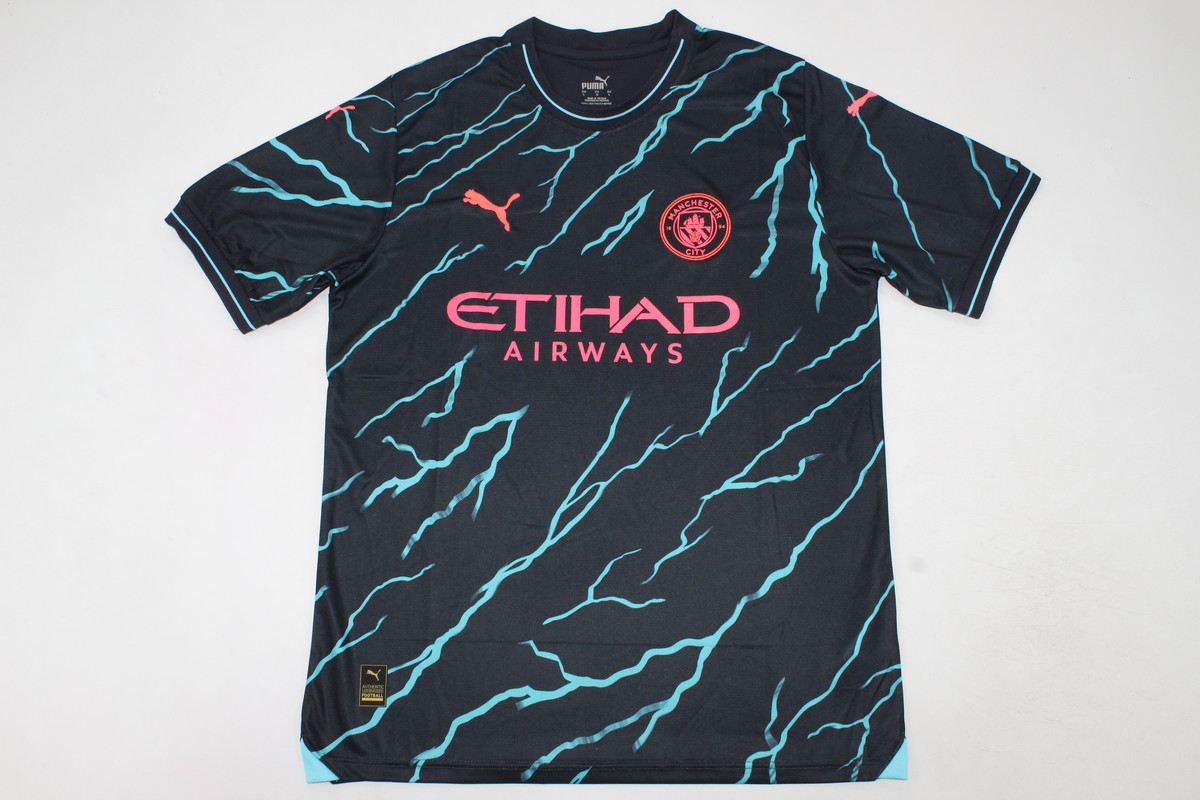 AAA Quality Manchester City 23/24 Third Black/Blue Jersey